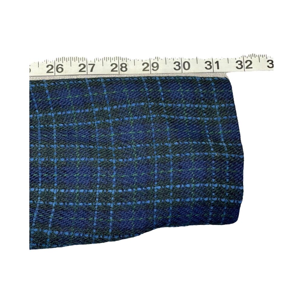 Adolfo Studio 2 Piece Skirt Suits Women's 6 Blue Plaid Polyester Double Breasted - Picture 5 of 16